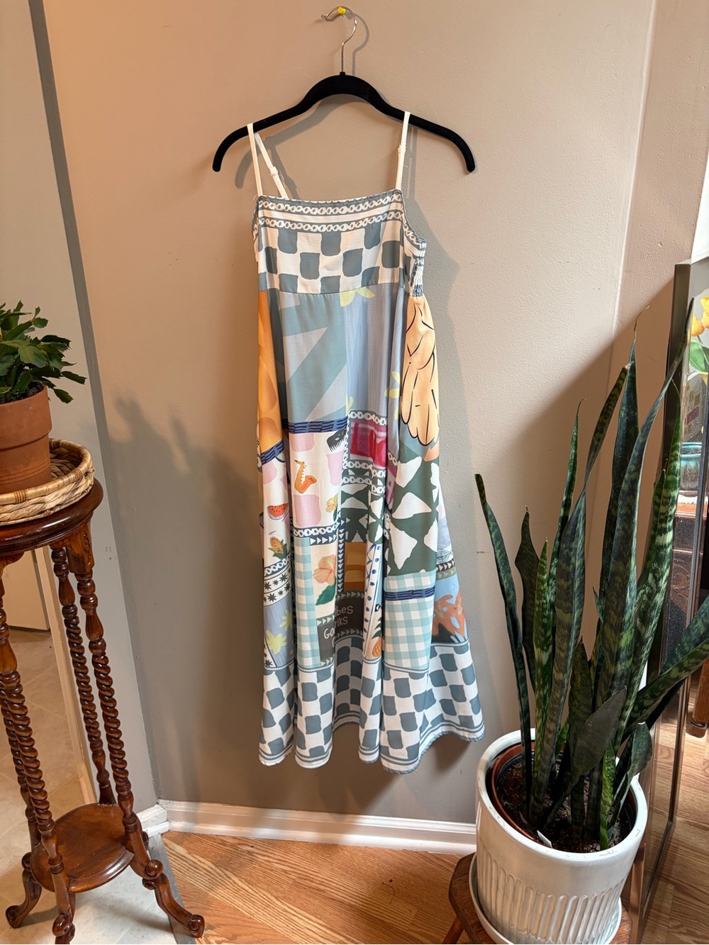 Patterned Patchwork Maxi Sundress in Pastel Multi
#0079